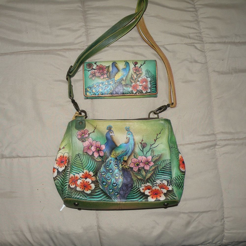 medium size genuine leather Anuschka handbag